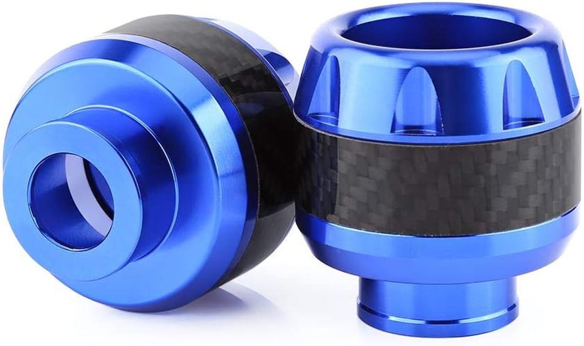 SnelShoppen - Motorrijders Valbescherming Frame Sliders - 1 Paar Carbon Voorvork Glijders Crash Bescherming (Blauw)