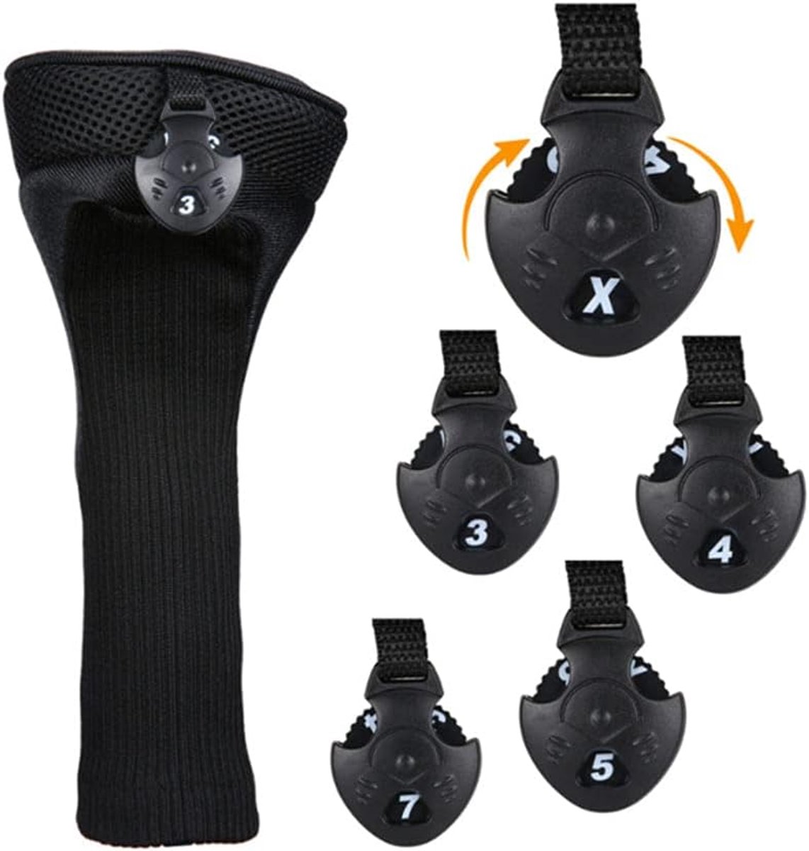 Golf club covers set van 3 - beschermhoezen voor driver en putter - hoogwaardige spongelining - ShopVlot