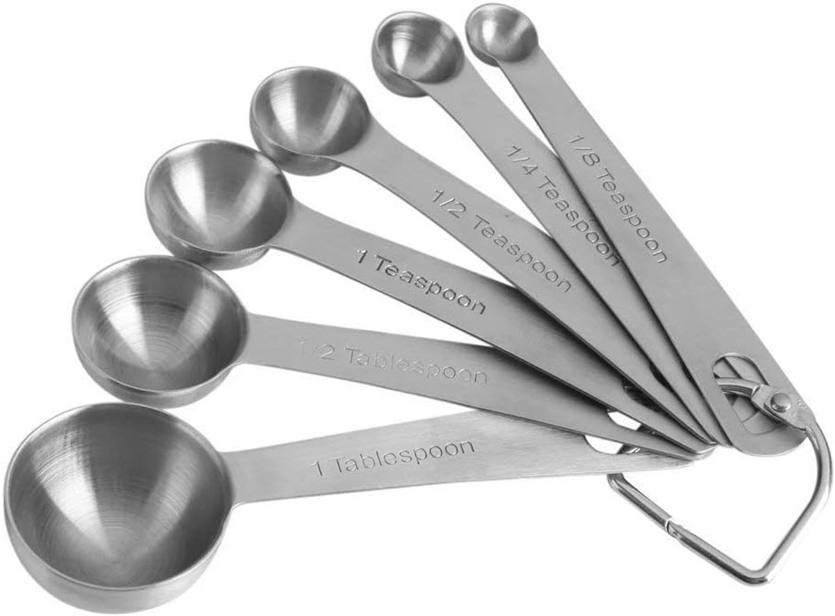 SnelShoppen - 6-delige RVS Maatlepel Set - Maatlepels voor Keuken Ingrediënten - 1ml, 2ml, 5ml, 10ml, 15ml - Corrosie Bestendig - Voor Vloeibare en Dr