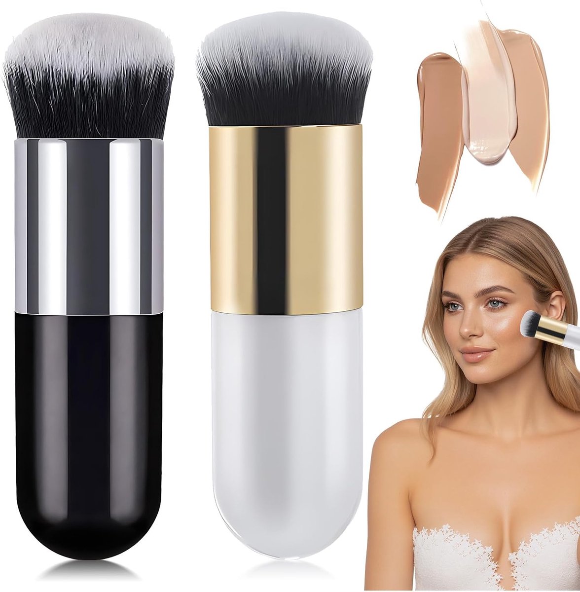 Foundation Brush Liquid Blush Brush Dense Soft Bristles Primer Travel Brush for Polishing, Masking and Applying Face - ShopVlot