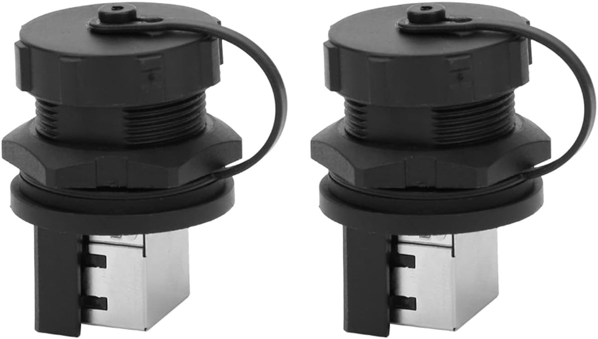 SnelShoppen - 2 Stuks RJ45 Connectoren 180° Waterdichte RJ45 Adapter IP67 voor Buitenbrug, Hoogwaardige Koperen Materiaal, Temperatuurbereik -40°C tot