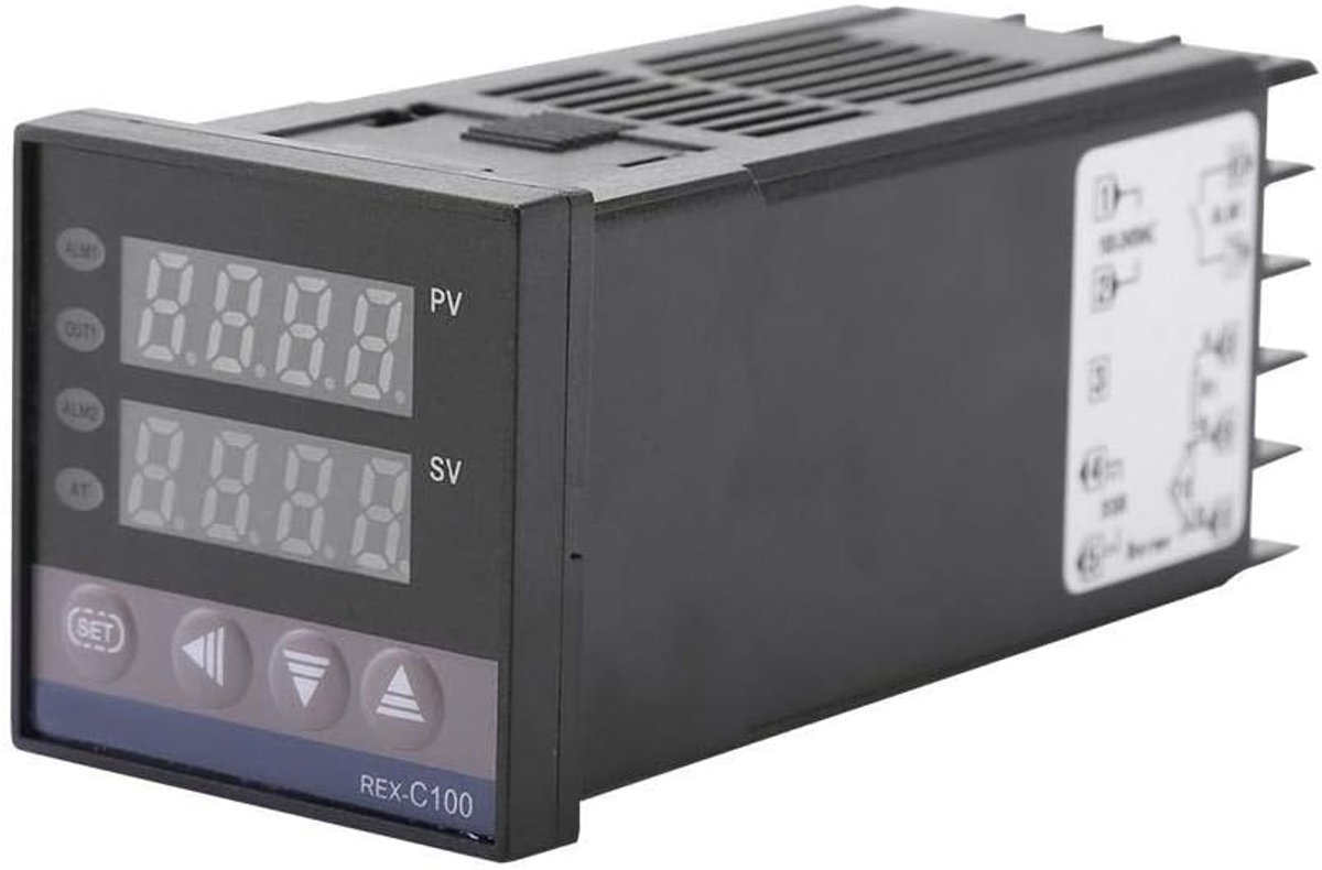 SnelShoppen - Digitale Thermostaat PID Temperatuurregelaar 0?~1300? met Alarm, LED Scherm, AC110V-240V, Voor Elektrische Energie, Chemische Industrie,