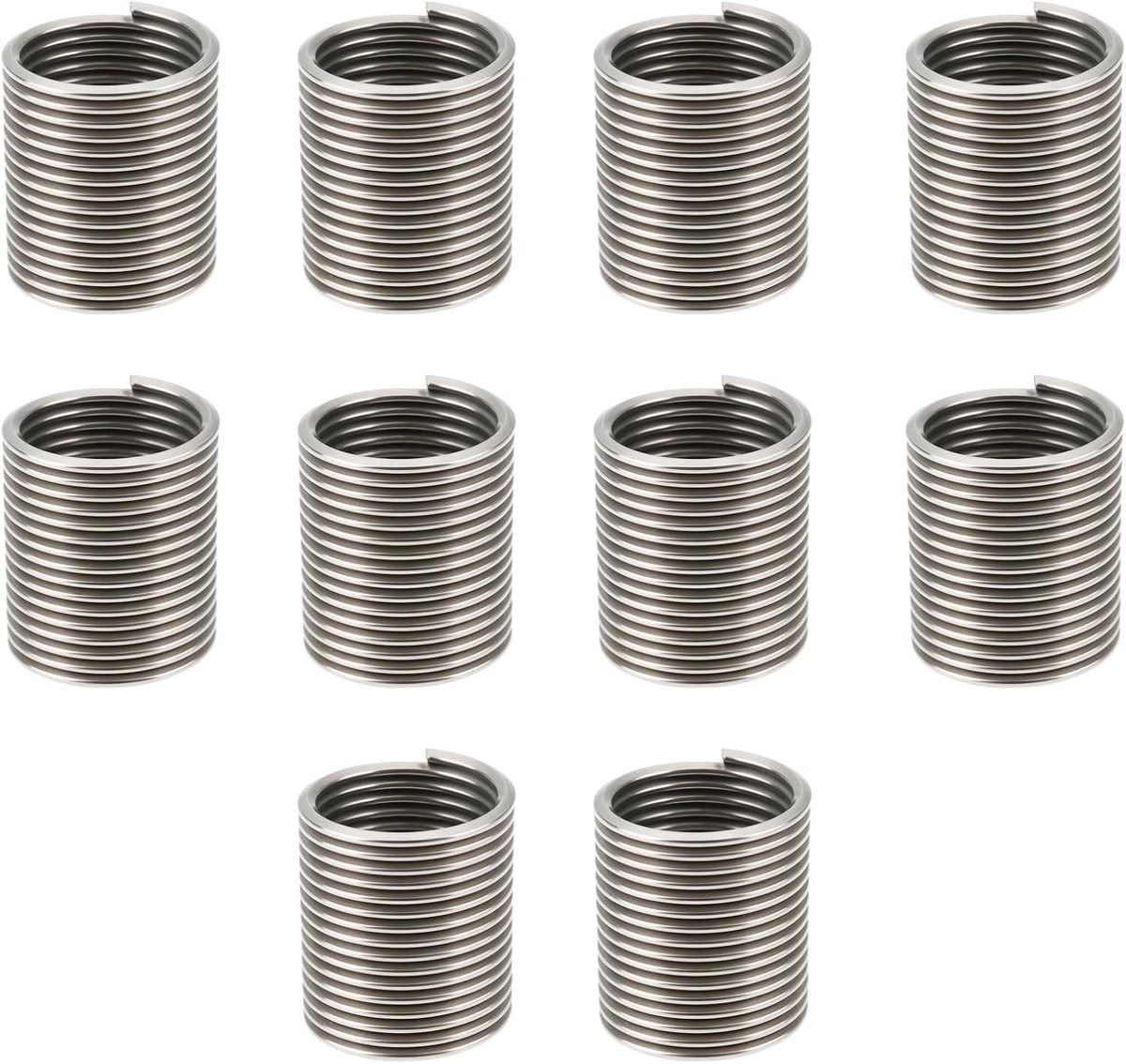 SnelShoppen - 10x M12x1.25x2D Draadinschroefringen 304 RVS voor Helicoil Reparatie, Duurzaam en Waterdicht, Ideaal voor Herstellen van Beschadigde Dra