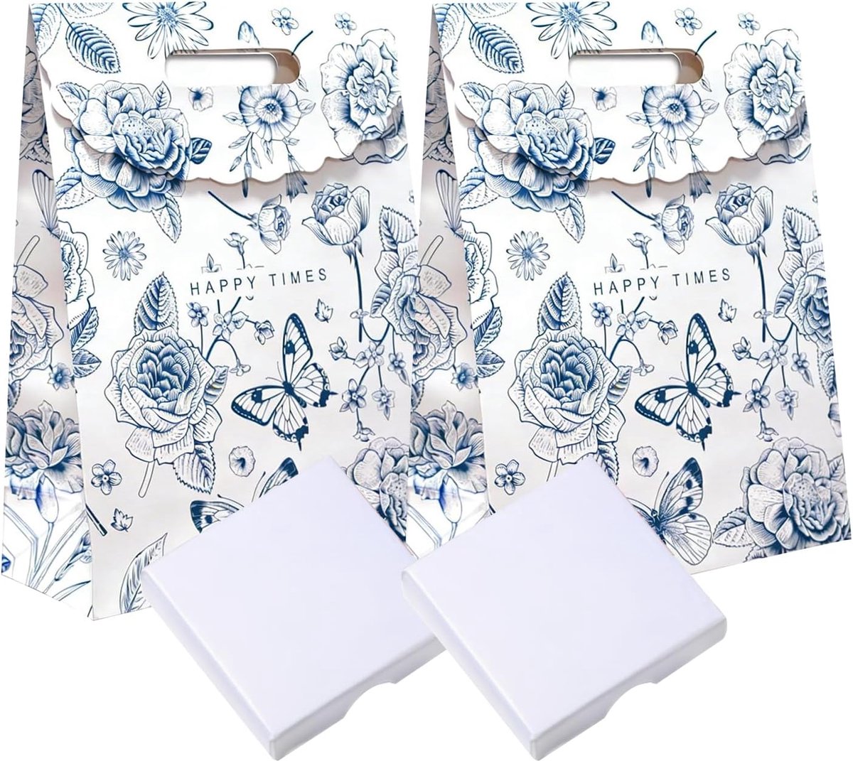 SnelShoppen - Set van 2 Geschenkzakjes voor Dames met 2 Sieradendoosjes - Elegant Cadeautasje 12 x 6 x 16 cm voor Bruiloft, Verjaardag, Geschenksierad