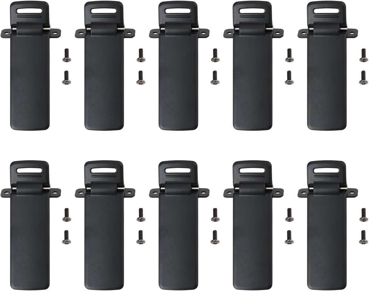 SnelShoppen - 10 Stuks Radio Batterij Bevestigingsclip 21x69mm met Schroeven Geschikt voor Handheld Transceivers
