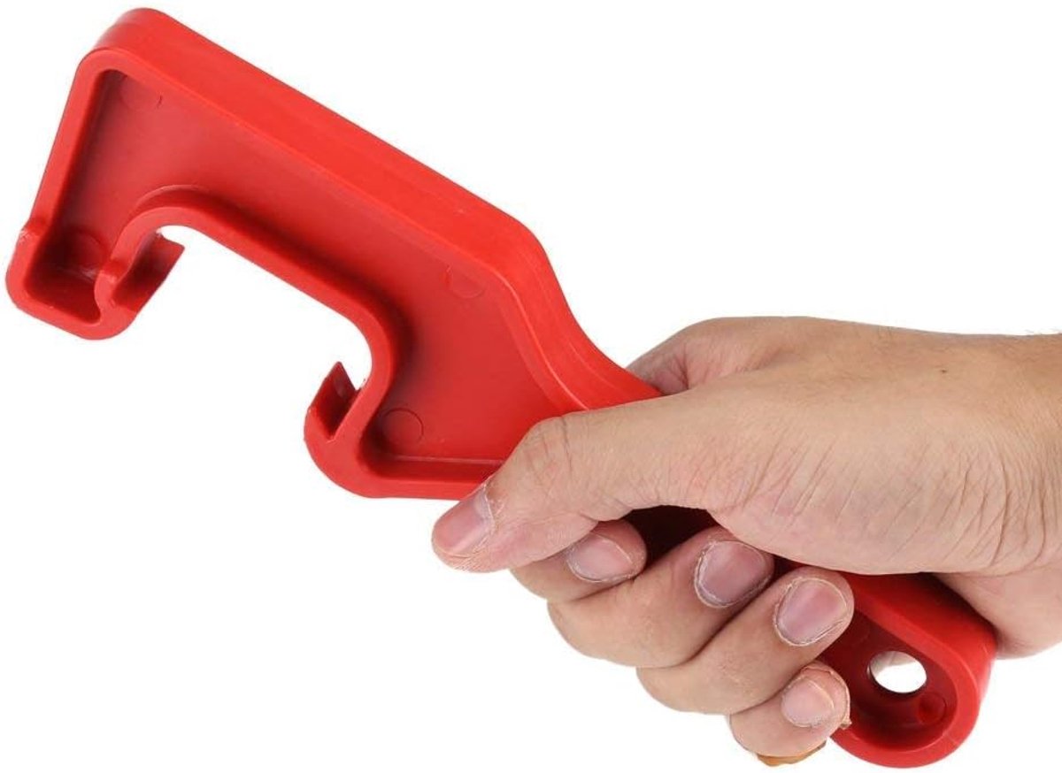 SnelShoppen - Plastic Verfemmer Deksel Openen Tool met Lange Handgreep - Handige Opener voor Thuis, Kantoor, Garage - Rood - Duurzaam Kunststof