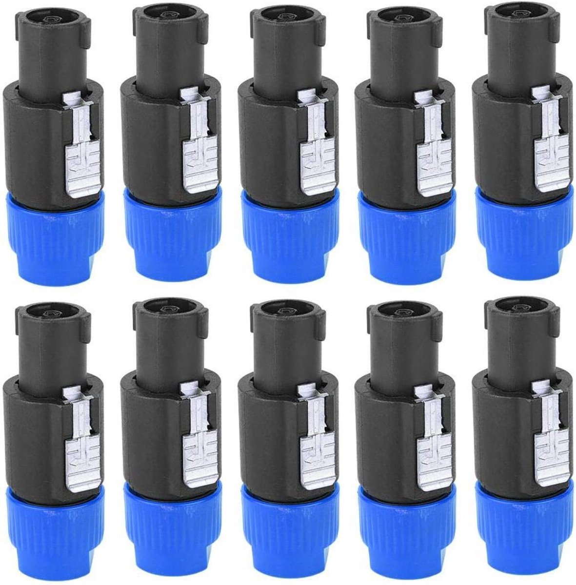 SnelShoppen - Audio Speaker Connector Speakon Plug, Waterdichte Koperen Nikkel Geplateerde Speaker Plug, 30A RMS, Geschikt voor Kabels 6-15mm, Blauw
