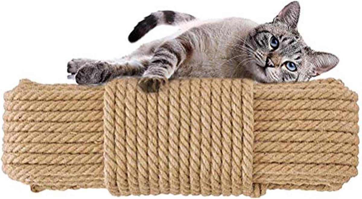 Natuurlijk Sisal Touw - Krabpaal Touw - Katten Krabpaal Herstellen - 100% Natuurlijk Sisal - 10mm x 10m - Bruin