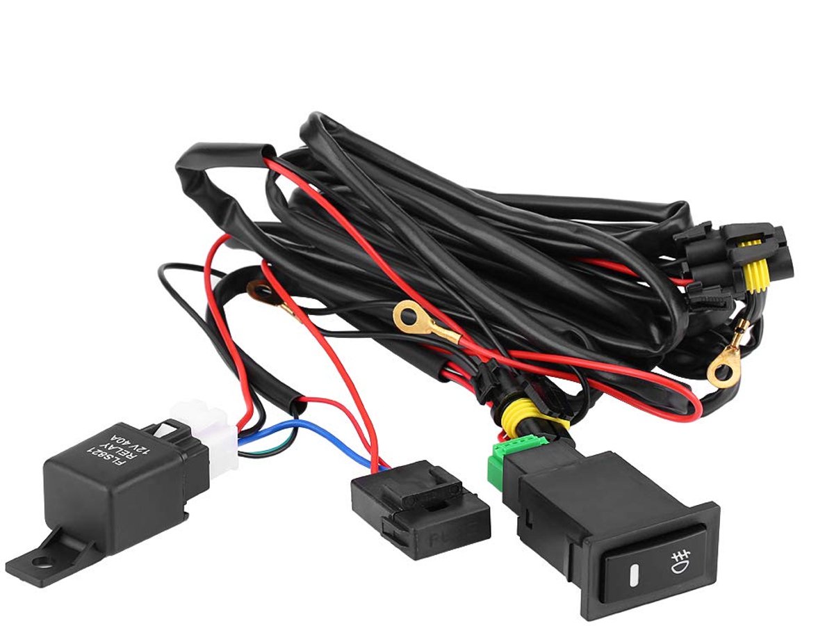 SnelShoppen - Fydun Kabelset Voor Fendinebbia Met Verlichte On/Off Schakelaar - 12V 40A Geschikt Voor Auto's En Off-Road Voertuigen