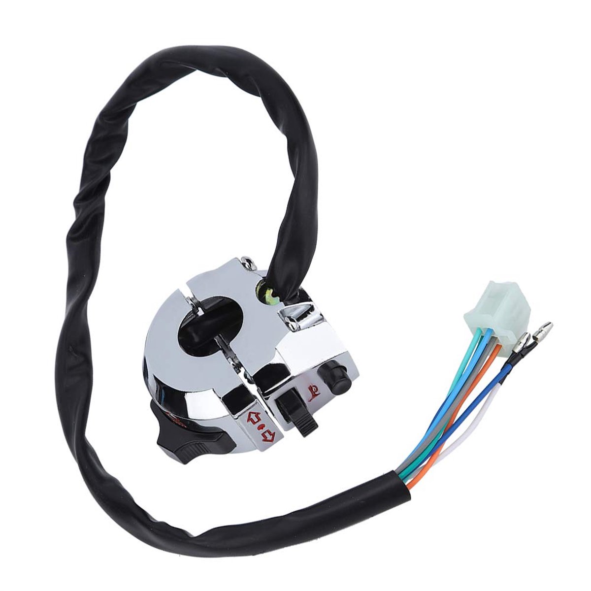 SnelShoppen - Universele Horn Switch Turn Signal Switch voor Motorfiets - 22mm Handvat - Duurzaam ON/OFF Schakelaar voor Verlichting en Alarmlichten