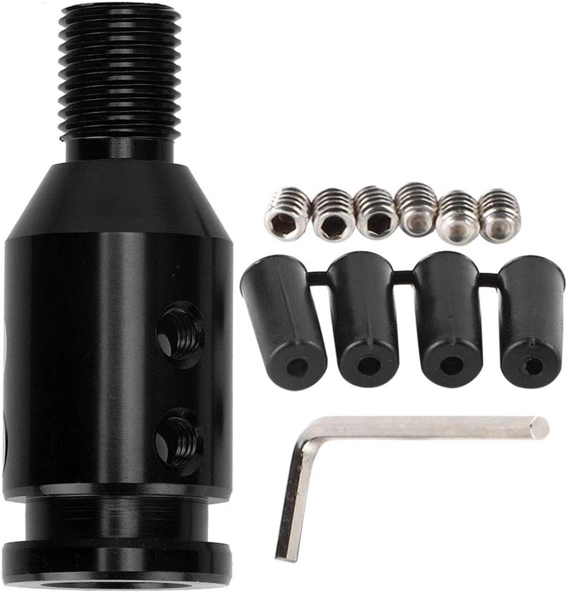 SnelShoppen - Universele Versnellingspook Adapter Zwart 12x1.25 voor Niet-gedraaide Versnellingsknoppen - Aluminium Schakelknop Adapter