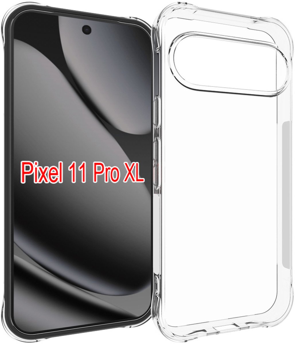 MobyDefend Hoesje - Geschikt voor Google Pixel 11 Pro XL - Transparante Shockproof TPU Backcover - Verstevigde Hoeken - Volledig Doorzichtig