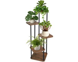 PIPIPOXER Plantenrek - Plantenstandaard - Plantenrekken - Plantentafeltje voor binnen - Plantentafel - Planten rek -Met 5 lagen - Plantentrap / Bloemenrek – Hoogte 106 cm- Zwart