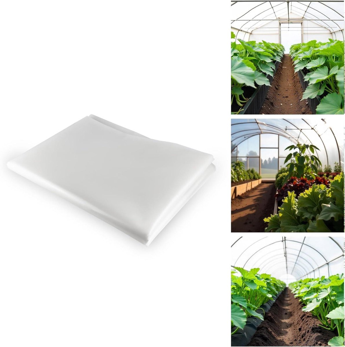 Broeikasfolie - Kweekkas folie Tunnel folie - Planten Beschermen - 800 Gauge Polyethyleen - 600 x 200 cm - Transparant