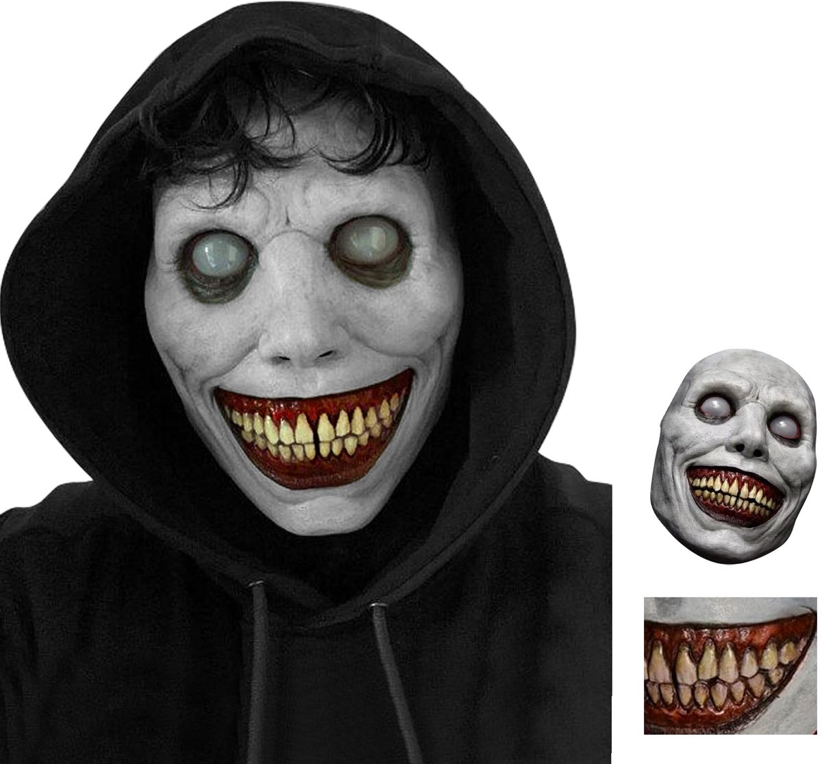 Halloween Masker - Horror Masker Met Nepmes - Griezelig Duivel Masker - Smiley Monster Masker - Volledig Gezicht Masker Voor Halloween Feest Cosplay Verkleiding - 20 x 25 x 7 cm