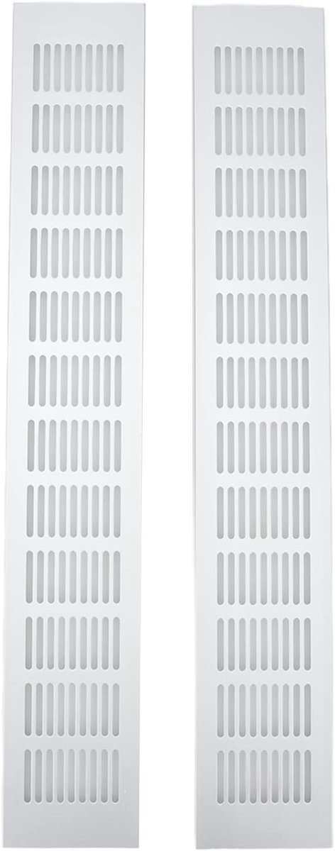 SnelShoppen - 2 Stuks Lucht Ventilatiehoezen voor AC Ventilatie, Aluminium Legering, 80 x 500 mm, Ideaal voor Kasten, Kampeervoertuigen en Elektrische