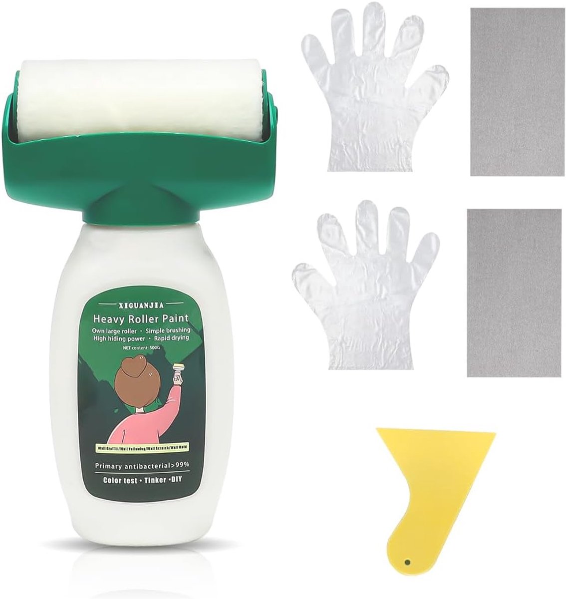 Muurverf reparatie wit 500 g - 2 in 1 muurverfroller - eenvoudig aanbrengen - ShopVlot