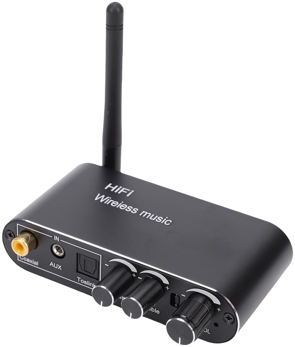 SnelShoppen - Digitale Naar Analoog Audio Converter met Afstandsbediening, Optische Coaxiale USB Ingangen naar AUX Uitgang, Bluetooth Ontvanger voor H