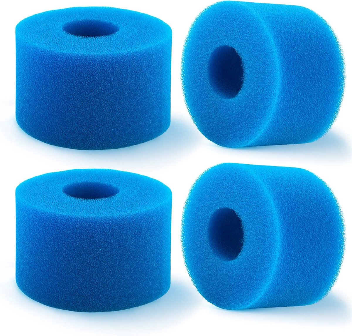 SnelShoppen - Pack van 4 Filter Spons Type S1 Foam Filter voor Zwembad - Herbruikbare Filter Cartridge - Blauw - Voor Intex S1 Waterfilters - Ideaal v
