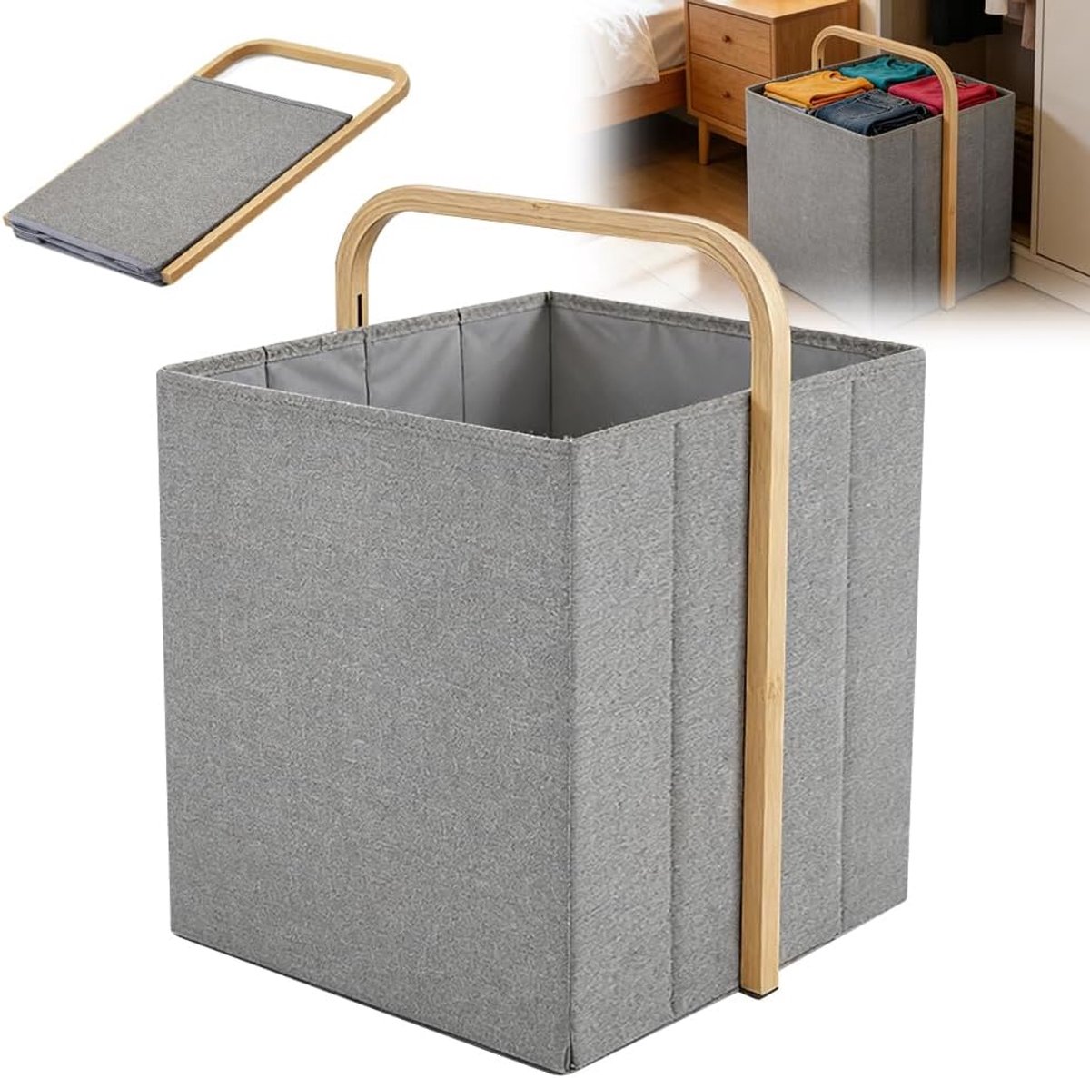 Vouwbare Wasmand 58L - Sterke 600D Oxford Stof - Ruimtebesparend - Ideaal voor gezinnen - ShopVlot