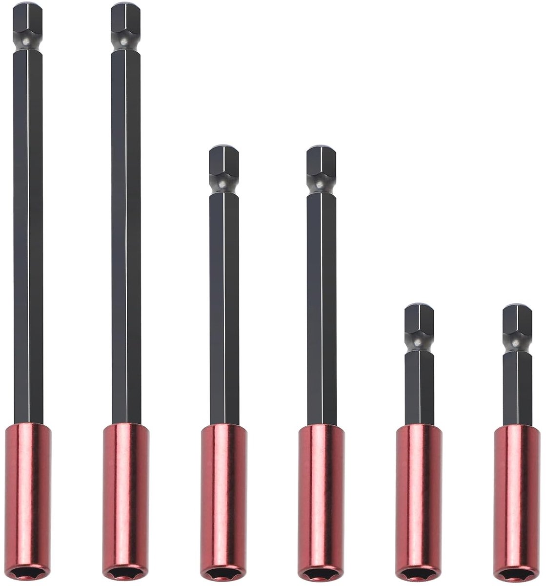 magnetische bithouders 1/4 inch - 6 stuks met verlenging - verschillende lengtes - ideaal voor schroeven - SnelShoppen