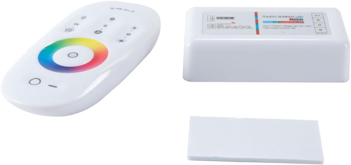 SnelShoppen - Draadloze 2.4GHz RGBW Afstandsbediening voor LED Strips, 64 Kleuren, 20 Modi, Geheugenfunctie, Perfect voor Feesten en Tuinverlichting