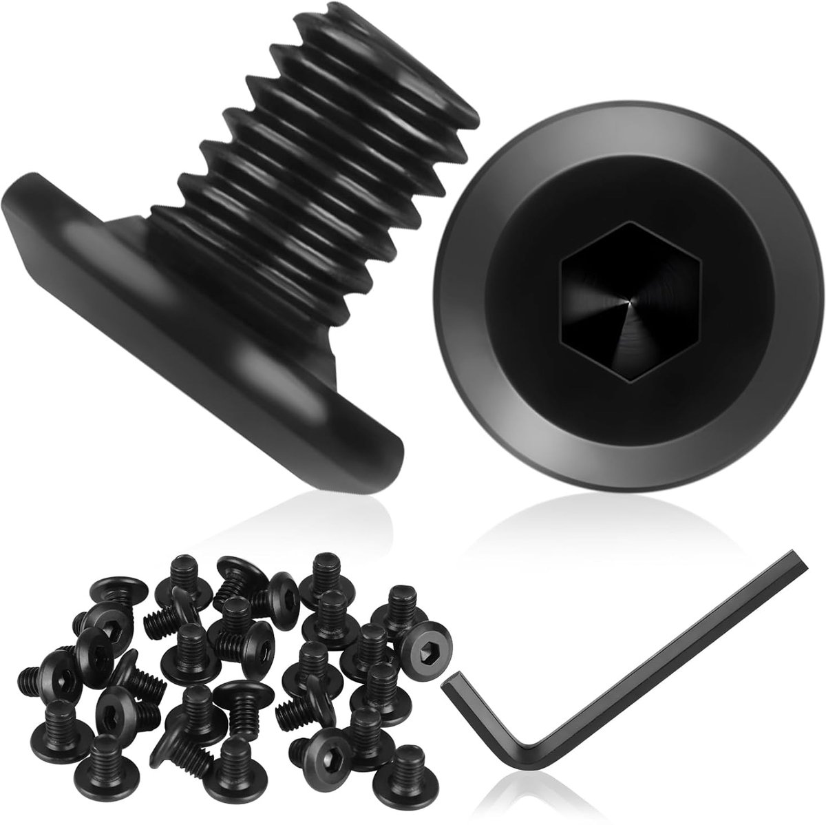 SnelShoppen - 30 Stuks Zwarte M6 x 8 mm Platte Hoofd Schroeven met Inbussleutel, RVS, Countersunk Hoofd, Voor Huishoudelijke Apparaten en Industrie