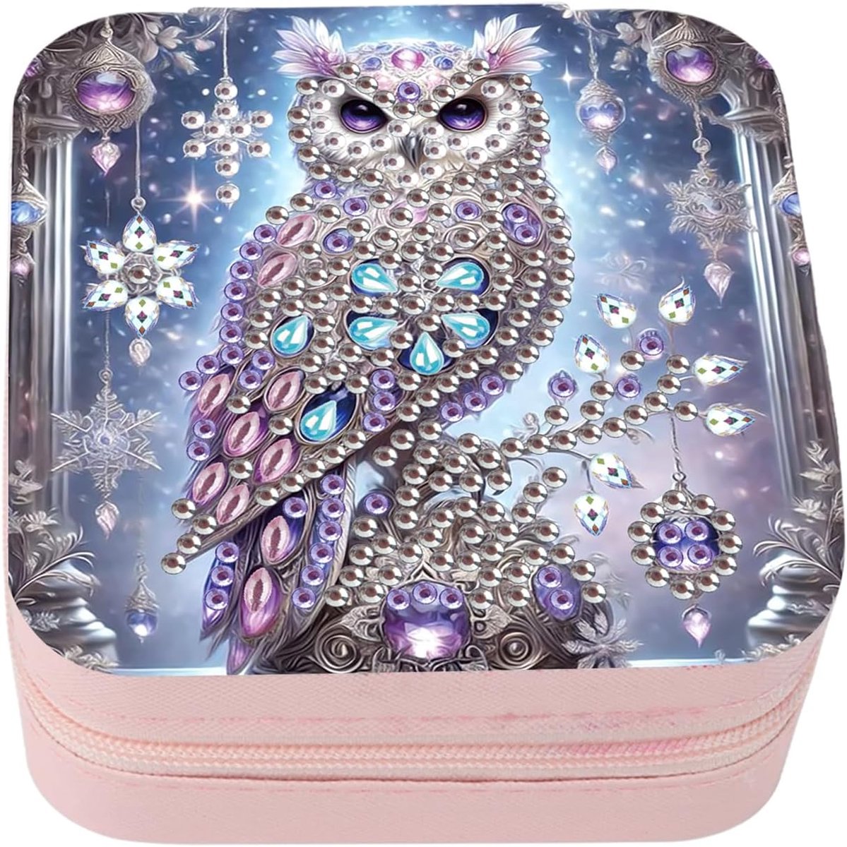 SnelShoppen - Diamond Painting Mini Sieradenbox voor Reizen, Handgemaakte Opslagdoos voor Ringen, Oorbellen en Kettingen, Uniek Cadeau voor Vrouwen, U