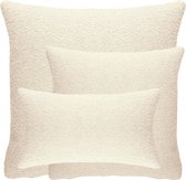 COHOSO® SET de coussins décoratifs - 30x50 + 45x45 + 60x60 cm - Semmi Crème - Teddy Bouclé - Comprend des coussins intérieurs