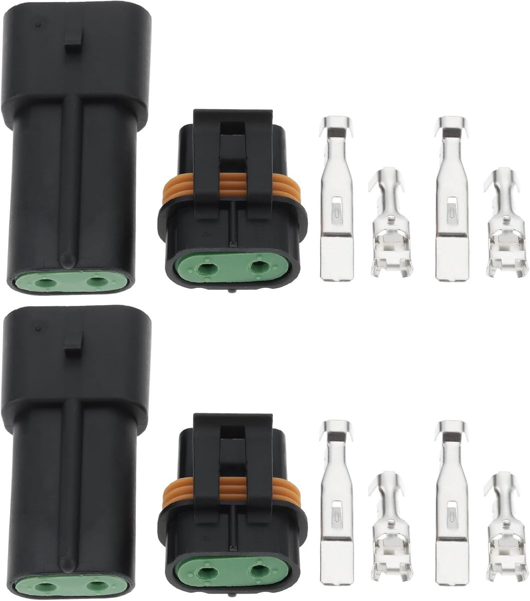 SnelShoppen - 2 Sets 2-Pin Male Female Automotive Plug Verbindingen 12033769 12034269 Compatibel met APTIV DELPHI METRI-PACK 630 Series Hoogwaardige m