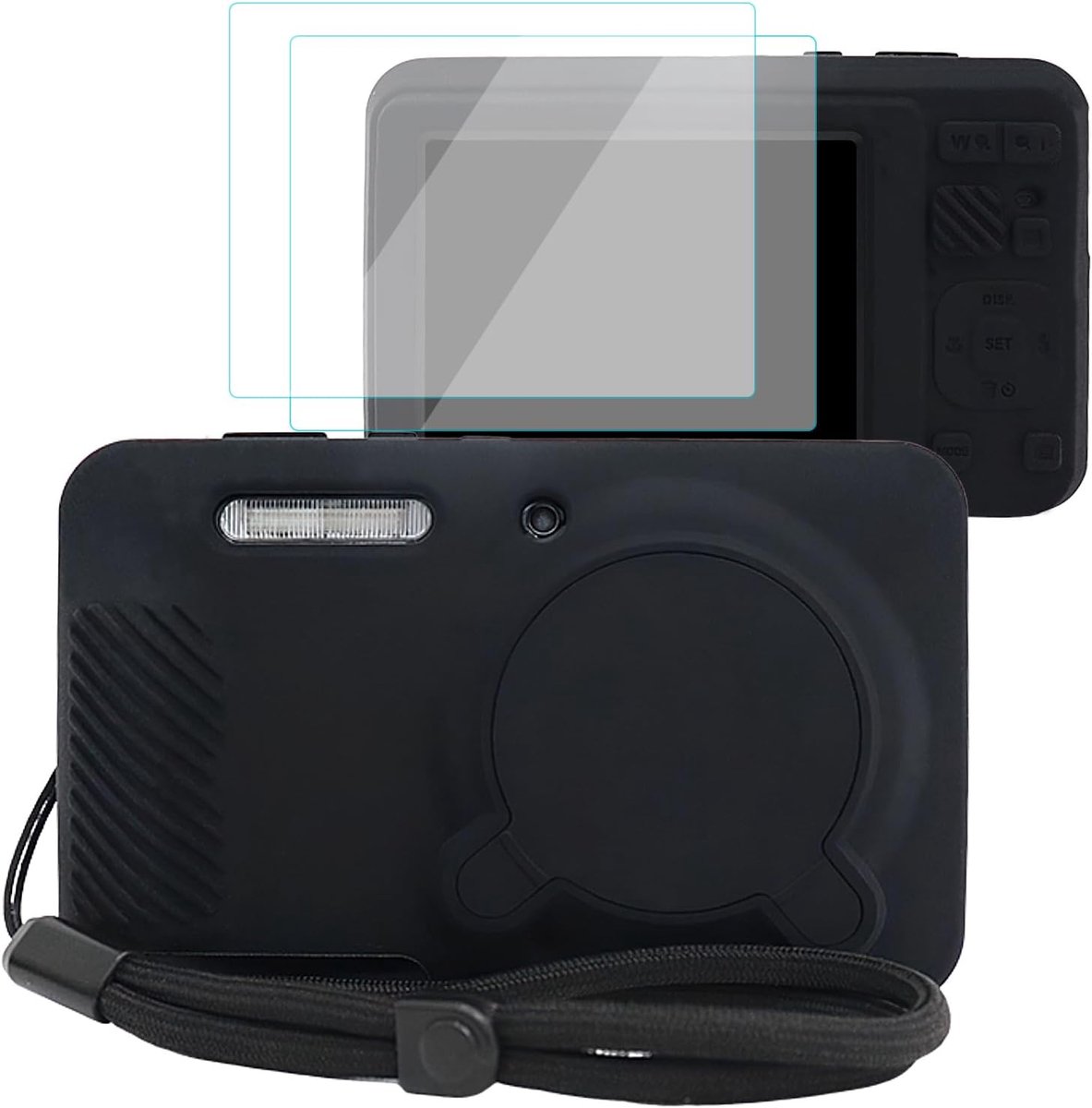 SnelShoppen - Camera Case voor KODAK PIXPRO FZ55 - Siliconen Bescherming met 2 Schermprotectors en 1 Handriem - Zacht, Lichtgewicht, Perfecte Pasvorm