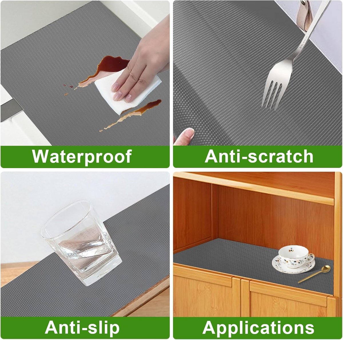 SnelShoppen - Non-Slip Mat voor Lades, Waterdichte en Anti-Plakkerige Keuken Lades Inleg, EVA Materiaal, 30x500cm, Geschikt voor Kasten, Koelkast, Thu