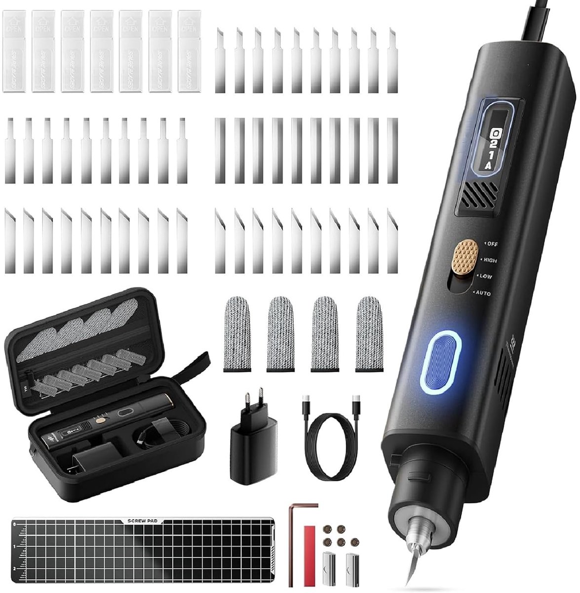 Fabater 40KHz Ultrasonic Cutting Knife, Ultrasonic Knife with 50 Pieces Replacement Knives, Hand Tools for 3D Printed - ShopVlot