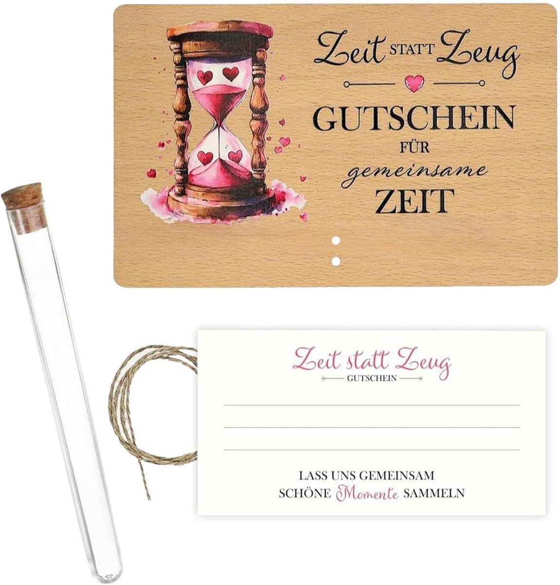 SnelShoppen - Wenskaart Ambachten Set, Hennep Touw, Houten Verjaardag Geschenken, Decoratie voor Feesten en Herdenkingen, Duurzaam en Natuurlijk
