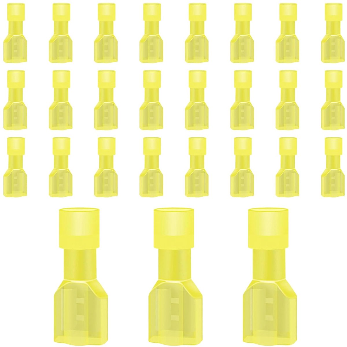 SnelShoppen - 60 Stuks Geïsoleerde Kabelschoenen 12-10 AWG, Nylon Stekkerverbindingen, Plat Stekker Moffen, Auto Elektrische Schok Verbindingen
