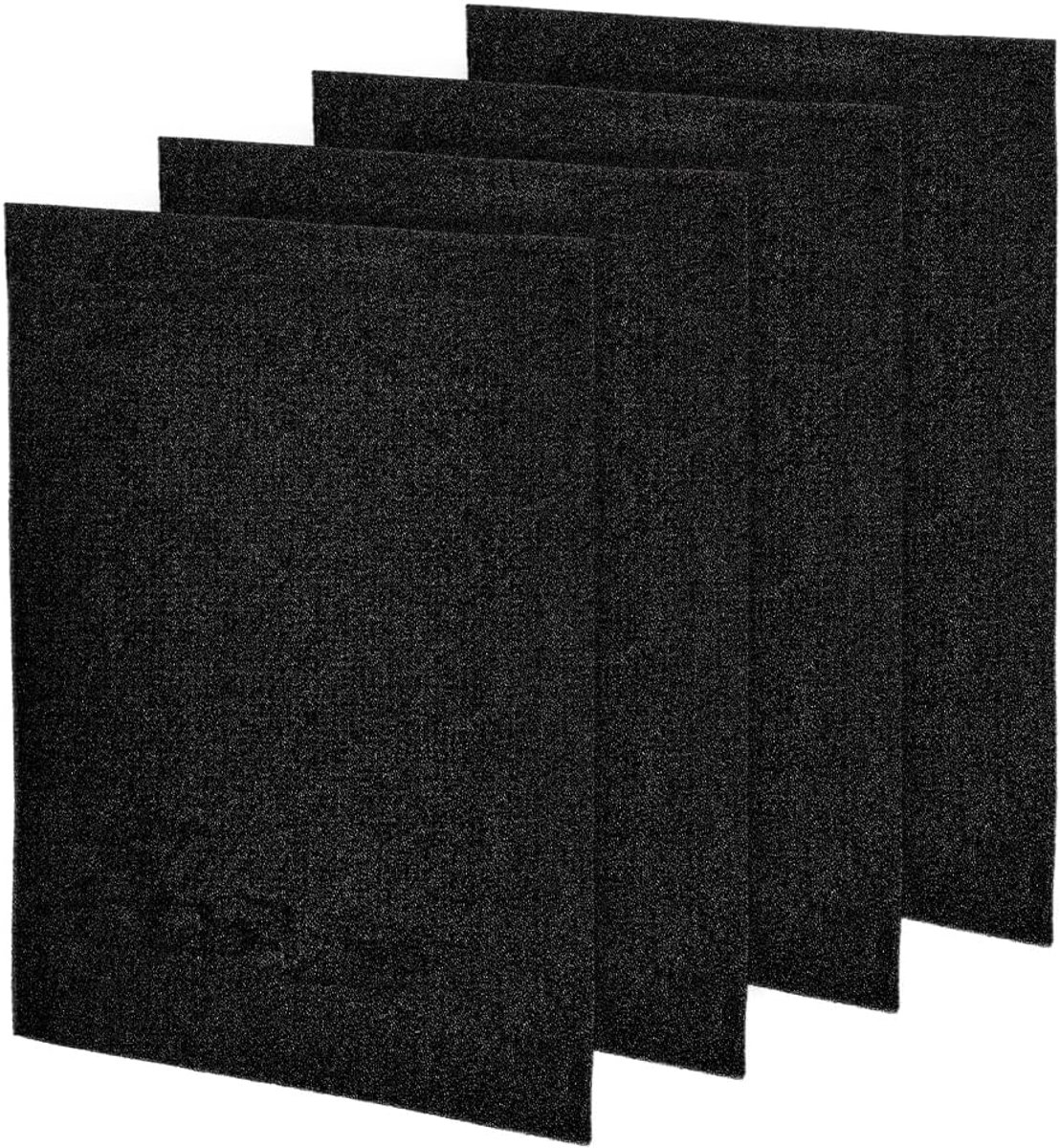 SnelShoppen - 4 Stuks 16" x 12,8" x 1/4" Luchtreiniger Filterpad, Zwarte Koolstof Deodorizing Mat, Universele Voor Airconditioner, Oven, 3D Printer, E