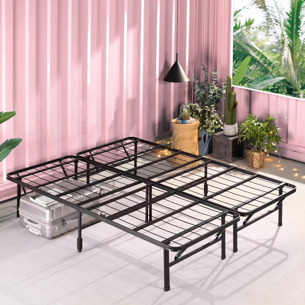 Opklapbed Frame - Gastenbed Basis - Logeren en Opslag - Snelle Montage - 160 x 190 cm - Zwart