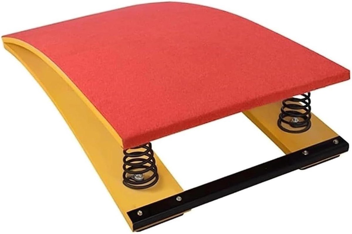 Springplank Gymnastiek - Turnplank Beginners - Oefenen Landingssprongen - Verstevigde Stalen Veer - 120 cm x 60 cm - Rood