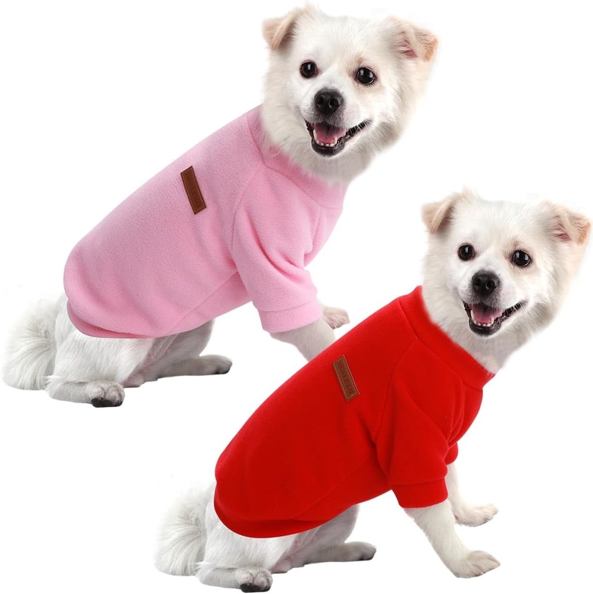 Hondenhoodie voor Kleine Honden - Warme en Lichtgewicht Trui met Zachte Textuur, Ideaal voor Chihuahua's en Andere Rassen, Makkelijk Aan te Trekken en Verkrijgbaar in Felgekleurde Sets (2 Stuks Rood+Roze, 3XL)