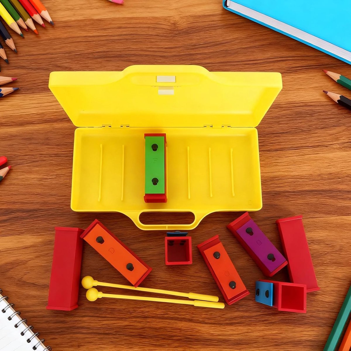 Xylofoon Instrument - Klokkenspel Muziekinstrument - Muziek Leren - 8 Noten Diatonisch - 37 x 13 cm - Niet gespecificeerd