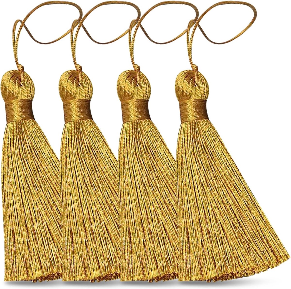 Miniature Gouden Franje - 30 Stuks Zijdeachtige Handgemaakte Franje voor Sieraden, Sleutelhangers en Decoratie DIY Accessoires