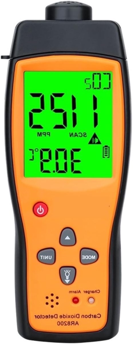 Luchtkwaliteitsmonitor - CO2-detector Gasanalysator - Binnenlucht Kwaliteit - Realtime Monitoring - 350-9999 PPM - One Color