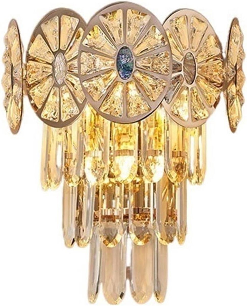 Kristallen Wandlamp - Slaapkamerlamp Decoratie - Sfeerverlichting Creëren - Elegante K9 Kristallen Lampenkap - 30x32cm - Niet gespecificeerd