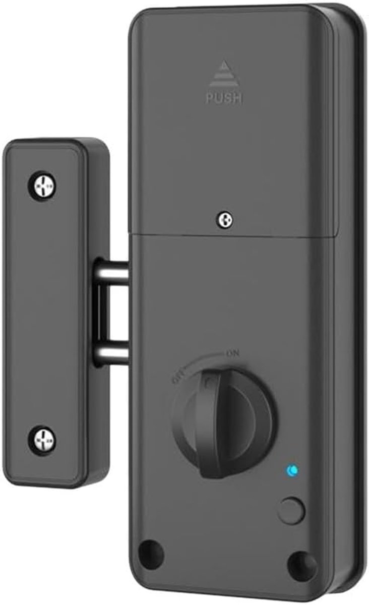 SnelShoppen - Slimme Tuya Onzichtbare Deurslot - Elektronisch Antiburglar Slot - App & Kaart Ontgrendeling - Deadbolt Zwart
