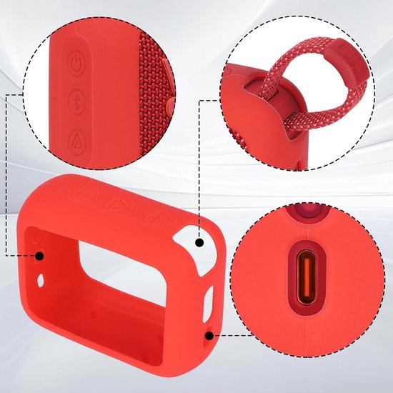 SnelShoppen - Silicone Hoes voor Draadloze Bluetooth Speaker - Perfecte Pasvorm voor JBL Go 4 - Schokbestendig en Beschermend - Paarse Siliconen Case van Snelshoppen — afbeelding 3