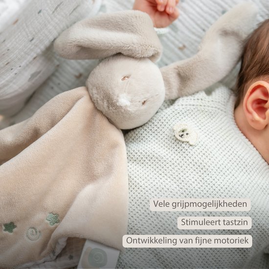 Nattou LouLou Baby Knuffeldoekje - Doudou Konijn - Baby Cadeau - 28 x 28 cm - Karamel van Nattou — afbeelding 3