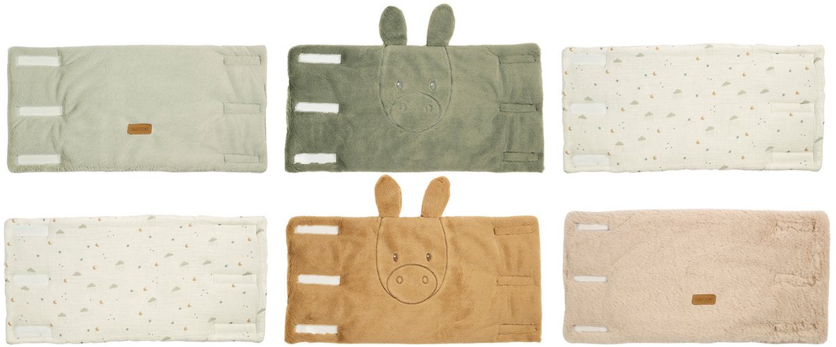 Nattou LouLou Bedbumper Set - Baby Spijlbeschermers - Bedbeschermer - 20 cm - 6 Stuks - Zachte Kleuren