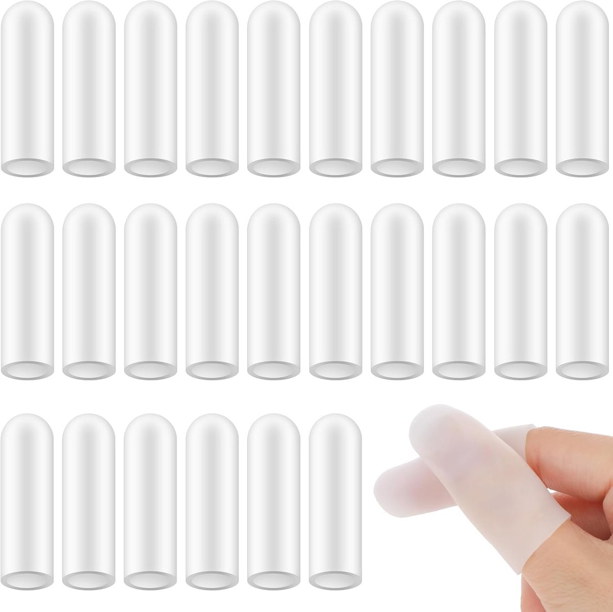 Tucnoeu 26 Pcs White Silicone Finger Guards, Small Finger Cots, Finger Covers, Fingertip Patches for Finger Knuckles - ShopVlot