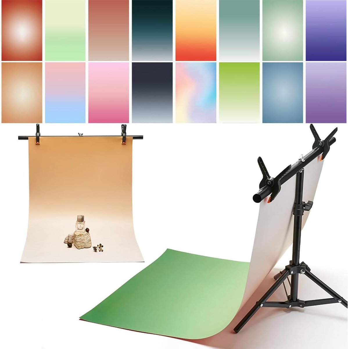 SnelShoppen - 7-Pack 14 Patronen 3D Cascading Fotopapier met Onderzetter, 86 x 58 cm, Dubbelzijdige Fotobackground, Voedselaccessoires, Sieraden, Cosm
