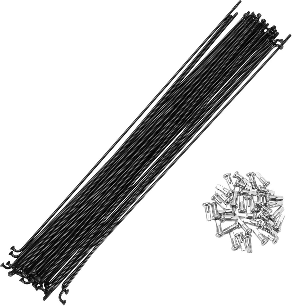 SnelShoppen - Fietsspaken 14G 245MM Mountainbike Stalen Zwart 36 Stuks Vervangende Fietsonderdelen